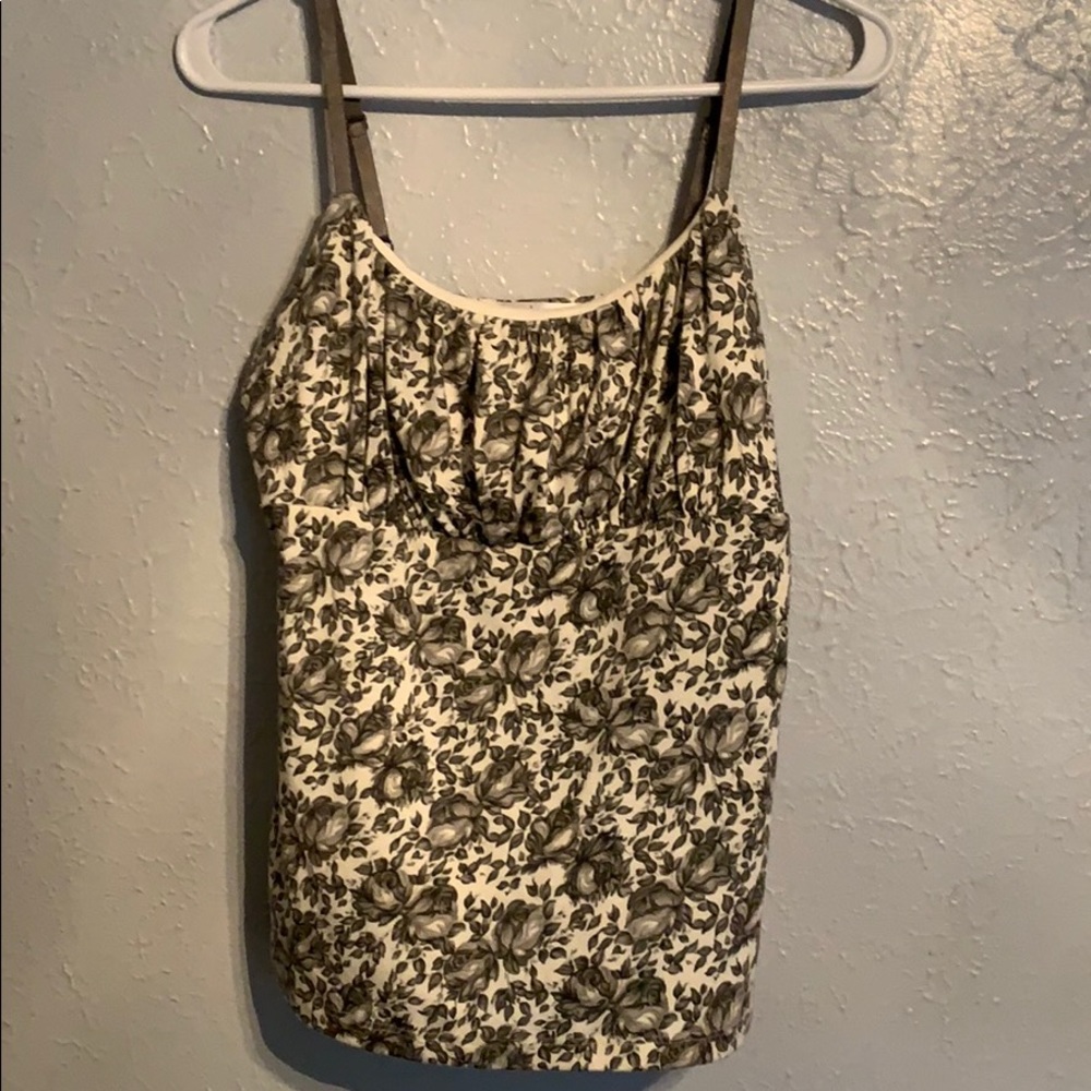 White House Black Market flower rose tank top cami